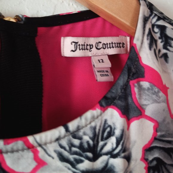 Juicy Couture Other - Juicy Couture GUC Girls Midi Dress Size 12 Black & Dark Pink